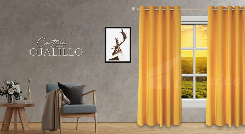 Yellow Aluminum Eyelet Curtains