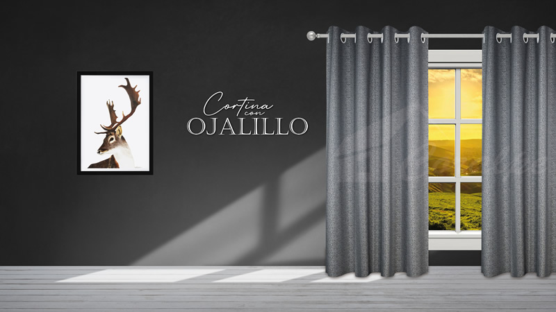 Gray paris aluminum eyelet curtains