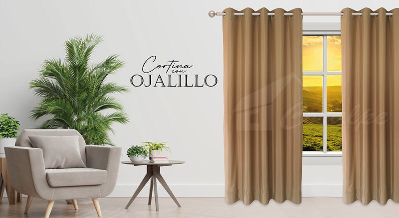 Sand aluminum eyelet curtains