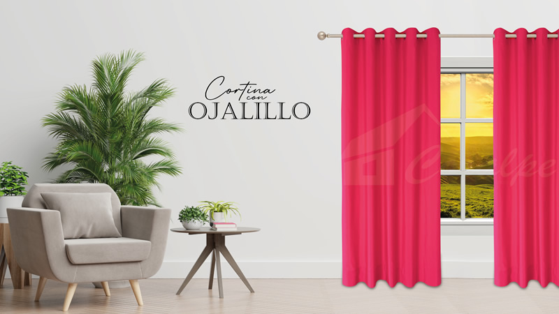 Fuchsia aluminum eyelet curtains