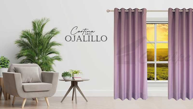 Lilac aluminum eyelet curtains